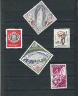 MONACO Lot De 5 Timbres Ob. N°492-537B-620-12A Afranchi-2280  YT : Val : 1,65 € - Used Stamps
