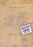 VP23.076 - Ministère De L'Instruction ..PARIS X MONTPELLIER 1919 - Arrêté - M. LADIEU, Professeur à SAINT - CERE X NIMES - Documenti Storici