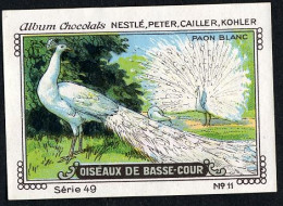 Nestlé - 49 - Oiseaux De Basse-Cour, Farm Birds - 11 - Paon Blanc, White Peacock - Nestlé