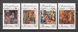 St Lucia 1981 Mi  564-567 MNH CHRISTMAS - PAINTINGS ADORATION OF THE KINGS - Noël