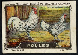 Nestlé - 50 - Poules, Chickens - 5 - Hambourgs Pailietés Argentés - Nestlé