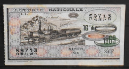 BILLET DE LOTERIE NATIONALE - 1969 Le Rail - La Locomotive L'Adler 1854 - BE - Lottery Tickets