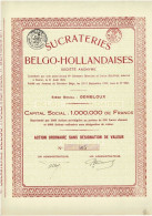 Titre De 1923 - Sucrateries Belgo-Hollandaises - - Industrial