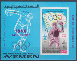 Olympics 1968 - Torch Bearer - YEMEN - S/S Imp. MNH - Sommer 1968: Mexico