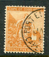 1871 Cape Of Good Hope 5s Used Sg 31 - Zonder Classificatie