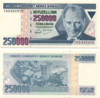Turkey 250,000 Lirasi 1970 (1998) P-211 UNC - Turkije