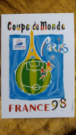 CPM PARIS COUPE DU MONDE FRANCE 1998 FOOT FOOTBALL FABIEN JOUANNEAU  AFFICHE EMBLEME MU 03 - Fútbol