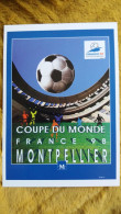 CPM MONTPELLIER COUPE DU MONDE FRANCE 1998 FOOT FOOTBALL VERONIQUE SOLSONA  AFFICHE EMBLEME MU 11 - Fútbol