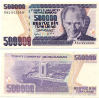 Turkey 500,000 1/2 Million Lirasi 1970 (1998) P-212 UNC - Turchia