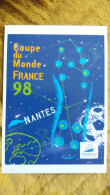 CPM NANTES COUPE DU MONDE FRANCE 1998 FOOT FOOTBALL SANDRA NIKOLIC  AFFICHE EMBLEME MU 10 - Fútbol