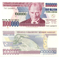 Turkey 1,000,000 Million Lirasi 1970 (1998) P-213 UNC - Turquia
