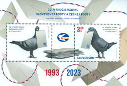 Slovakia - 2023 - 30 Years Of Czech Post And Slovak Post - Joint Issue With Czechia - Mint Souvenir Sheet - Nuevos