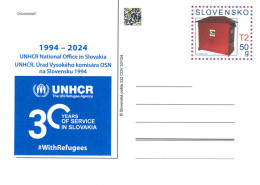 Slovakia - 2024 - 30th Anniversary Of UNHCR - Stamped Postcard With Hologram - Ansichtskarten