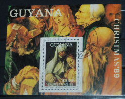 GUYANA 1989, Paintings, Art, Durer, Mi #B74, Souvenir Sheet, Used - Religieux