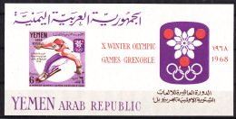 Olympics 1968 - Ski - YEMEN - S/S Imp. MNH - Hiver 1968: Grenoble