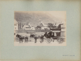 Photo Originale Recto Verso , Bel Attelage De Chevaux Et Vue De Champigny En 1890, Format Photo 13/18, Carton 27/21 - Sonstige & Ohne Zuordnung