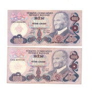 Turkey 1000 Lira 1972 P-191 VF - Turquie