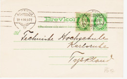 Norvege, De Kristiania , En 1909 Complément Concordant  Sur Entier Pour L'Allemagne  TB - Lettres & Documents