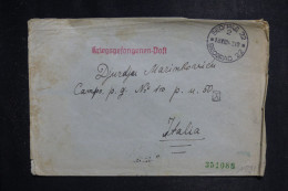 BULGARIE - Enveloppe De Belgrade En Fm Pour Un Prisonnier De Guerre En Italie En 1918 Avec Contrôle Postal - L 151312 - Covers & Documents