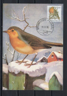 Année 1986 : Carte Maximum 2223 - Oiseaux - Rouge-gorge - Buzin - Obli. Bruxelles-Brussel - 1981-1990