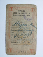 Carte Individuelle D'alimentation HEYSER-KREMER Eugenie SAINT-DIZIER (Haute-Marne 52)  7 X 12 Cm Env - Documenti Storici