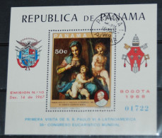 PANAMA 1969, Paintings, Art, Mi #B106, Souvenir Sheet, Used - Madonne