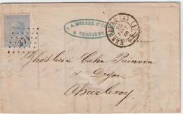 Belgique 1869 N° 18 LP. 374 Verviers (A) (1) Vers Charleroy - 1865-1866 Linksprofil