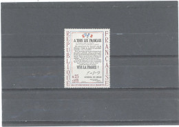VARIÉTÉS -N°1408- N ** -0,25 +0,05 APPEL A TOUS LES FRANÇAIS -DECALQUE DES COULEURS  AU VERSO - - Unused Stamps