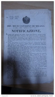 1843 MILANO - DIREZIONE GENERALE POSTALE  CONVENZIONE CON L'AUSTRIA - Affiches