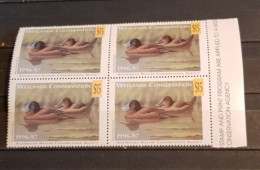 AUSTRALIA WETLANDS CONSERVATION DUCKS IN BLOCK OF 4 MNH - Patos