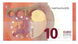 (Billets). 10 Euros 2014 Serie FA, F001I5 Signature Mario Draghi N° FA 0754314372 UNC - 10 Euro