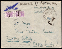 1944 18 SETTEMBRE RSI AFFRANCATURE IN EMERGENZA AEROGRAMMA DA PARMA PER REGGIO EMILIA NON AFFRANCATO E TASSATO IN ARRIVO - Poststempel