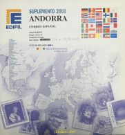 Hoja Suplemento Edifil ANDORRA ESPAÑOLA 2003 Montado Transparente (montadas) Hojas Núms 41 (5 Iguales ) - Fogli Prestampati