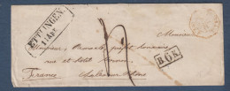 ETTLINGEN  Sur Enveloppe Pour La France   1865 - Storia Postale