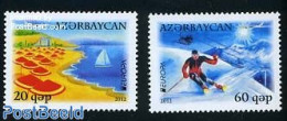 Azerbaijan 2012 Europa, Tourism 2v, Mint NH, History - Sport - Transport - Various - Europa (cept) - Sailing - Skiing .. - Voile