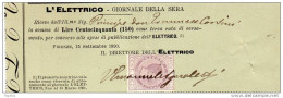 1890 FATTURA DEL GIORNALE DELLA SERA L'ELETRICO - Italie