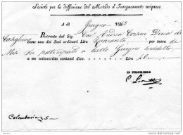 1843  FATTURA  SOCIETÀ PER LA DIFFUSIONE DEL METODO D'INSEGNAMENTO RECIPROCO  FIRENZE - Italie