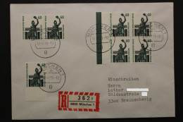 Berlin, MiNr. 795 A, Waagerechtes Paar + Viererblock Auf R-Brief - Cartas & Documentos