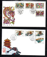 China 1987/88 Satz 2144/47 Und 2163/66 Gebraucht Auf 2 FDC's - Brieven En Documenten