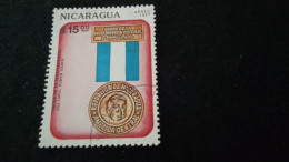 NİARAGUA-1970-80     15   CORD  DAMGALI - Nicaragua