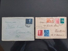 STORIA POSTALE REGNO YUGOSLAVIA 2 LETTERE AFFRANCATE VALORI 1946 47 - Covers & Documents