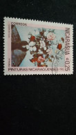 NİARAGUA-1970-80     25   CORD  DAMGALI - Nicaragua