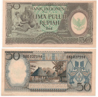 Indonesia 50 Rupiah 1964  P-96 AUNC-UNC - Indonesia