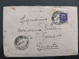 STORIA POSTALE REGNO BUSTA ANNULLO PIROSCAFO POSTALE AGENZIA MOTONAVE VULCANIA LLOYD TRIESTINO TRIESTE - Zonder Portkosten