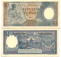 Indonesia 10 Rupiah 1963  P-89 UNC - Indonésie