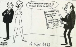 ► Coupure De Presse  Quotidien Le Figaro Jacques Faisant 1983 Marchais Mitterrand Marianne Villeneuve Saint Georges - 1950 - Nu