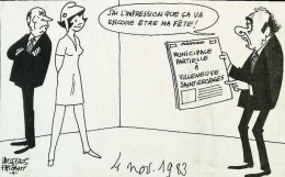 ► Coupure De Presse  Quotidien Le Figaro Jacques Faisant 1983 Marchais Mitterrand Marianne Villeneuve Saint Georges - Desde 1950