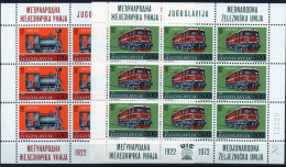 YUGOSLAVIA 1972 - International Railway Union SS MNH - Unused Stamps