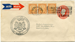 CANADA ENTIER POSTAL PAR AVION AVEC AFFR COMPL + CACHET ILL "CANADA AIR MAIL OPENING OF KINGSTON AIRPORT SPECIAL AIR..." - Luftpost