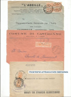 RSI Set / Dic 1944 #3 Frontespizi Con Pacchi Postali Fascio C.50 (4pezzi9 - Castronno Milano Lecco - Marcofilie